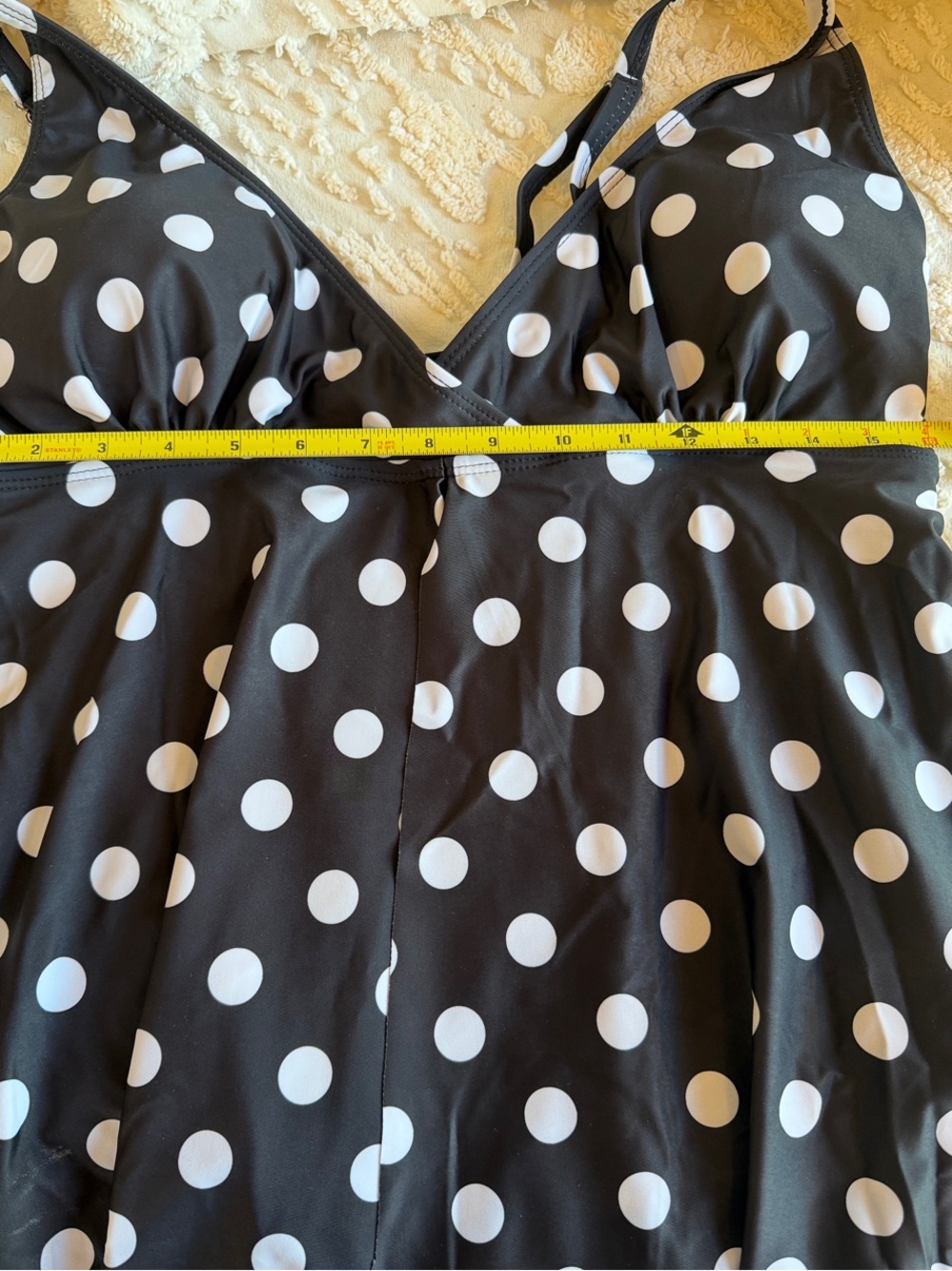 Black & White Polka Dot Swimdress 10S - Picture 7 of 7